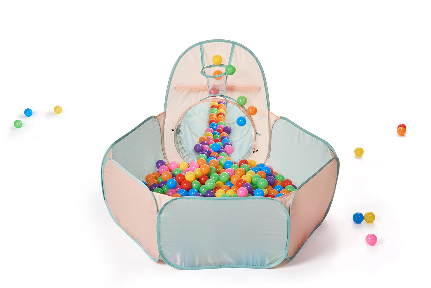 UTEX 3 in 1 Pop Up Play Tent with Tunnel, Ball Pit for Kids, Boys, Girls, Babies and Toddlers, Indoor/Outdoor Playhouse