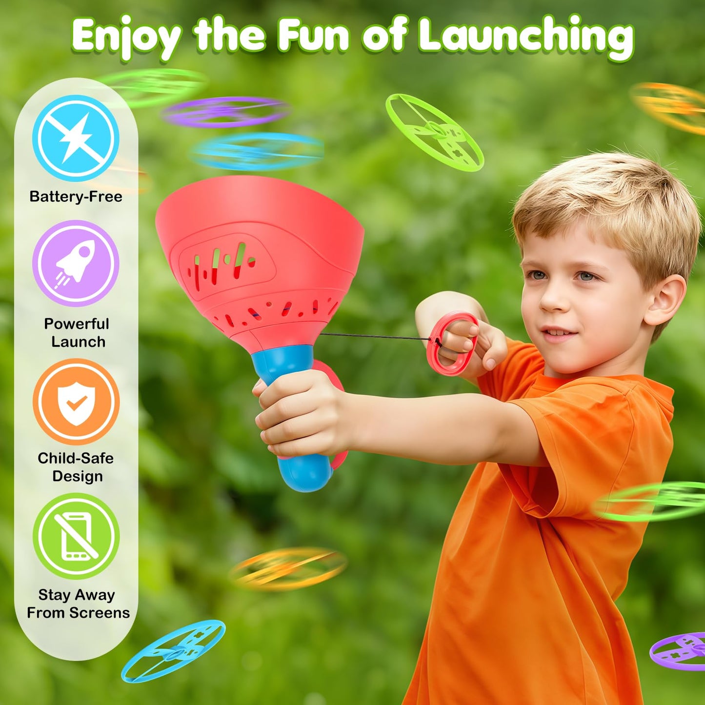 Birebebys Outdoor Toys for Kids Ages 4-8, 3 Packs Flying Catching Game, Outside Manual Capture Chasing Toys for Ages 3-7, Fun Family Games for Boys Girls Ages 2 3 4 5 6