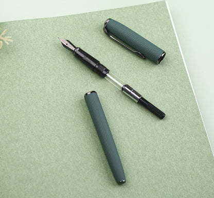 xixixiaozhu Picasso 916 Natural Series Metal Fountain Pen with Gift Box (EF Nib 0.35mm, Larch Green)