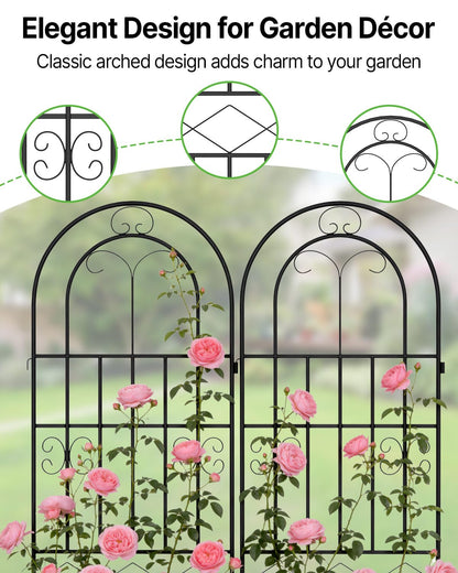 Suteck Garden Trellis for Climbing Plants Outdoor, 71” H x 20” W, 4 Pack Metal Garden Trellis with Rustproof Powder-Coated, Rose Trellis for Patio Lawn Yard, Flower & Vegetable Support