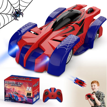 FirYawee Wall Climbing Remote Control Car, 360° Rotating RC Stunt Car with Headlight, Rechargeable RC Cars Toys for 3 4 5 6 7 8-12 Year Old Boys Girls Kids