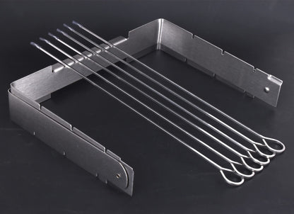 HONSHEN Skewer Rack Set for Grill,12pcs 12inch Stainless Steel Square Barbecue Skewers Shish Kabob and Foldable Grill BBQ Racks Set for Party and Cookout (Barbecue Skewers Rack Set 12p+1)