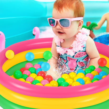Honoson Inflatable Kiddie Pool Baby Pool with 50 Pcs Balls, Inflatable Swimming Pools Blow up for Beach Water Play Backyard Summer Indoor and Outdoor Party Supplies(35.4 Inch)