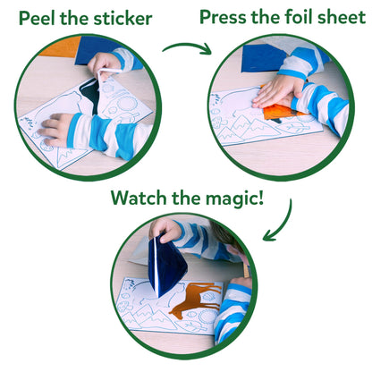 Skillmatics Foil Fun - Animals, No Mess Art for Kids, Travel Toys, Craft Kits, DIY Creative Activity, Screen-Free Entertainment, Gifts for Boys & Girls Ages 4, 5, 6, 7, 8, 9