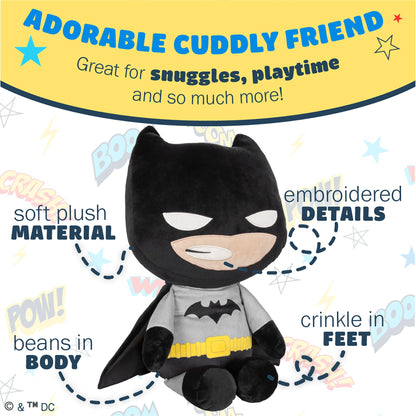 Kids Preferred DC Batman Plush, Beans in Body & Crinkle Feet, Extra Soft Stuffed Animal Toy for Baby and Toddler Boys & Girls – 25 Inch Size