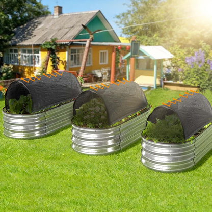 Upgraded 4x2x1Ft Raised Garden Bed Sun Shade Kit – 70% Black Shade Cloth Plant Sunblock Cover with 7mm Thicker Foldable Fiberglass Poles, Pre-Assembled Tunnel with Stakes & Fixed Ropes for Raised Bed
