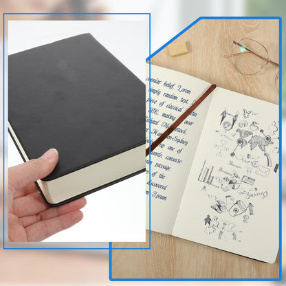 Thick A5 Sketchbook Notebook 660 Pages Blank Thick Smooth Notebook Soft Faux Leather Cover Journal for Ink, Water Color, Pen, Pencils, 80GSM, 5.7" x 8.5"