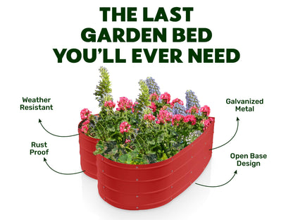 Plant & Plot Galvanized Raised Garden Beds Outdoor // Planter Raised Beds for Gardening, Vegetables, Flowers // Large Metal Garden Box (Red) // Tool-Free Assembly