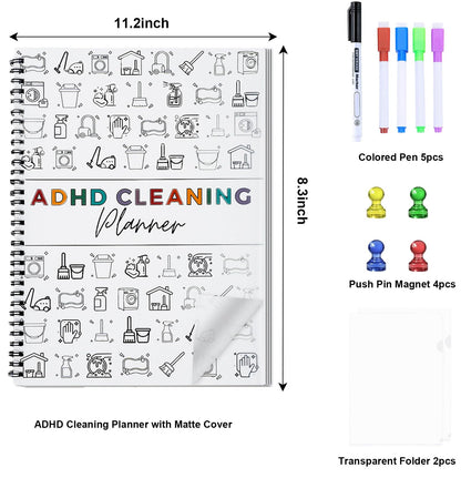 Cleaning Planner, Cleaning Schedule and Checklist Organizer, Daily Weekly Monthly Household Cleaning Planner, Chore Chart Notebook for Home, Family Cleaning Tasks, DIY Home Improvement, Editable Template