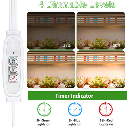 DBFAIRY Grow Strip Lights for Indoor Plants,Waterproof LED Full Spectrum Plant Grow Light Strip Plug-in Grow Tape Light with Timer Dimmable for Greenhouse Seed Starting (3.28FT/ 120 LED)
