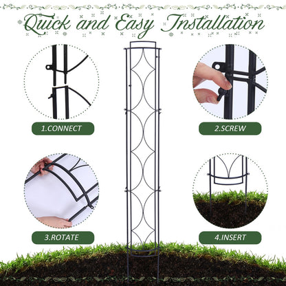 Novabright 2 Pack 71''h X9.8''w Garden Trellis for Climbing Plants Metal Plant Trelli Indoor Outdoor Metal Garden Trellis for Potted Plants Climbing Houseplants Flowers Decorative Outdoor Downpipes