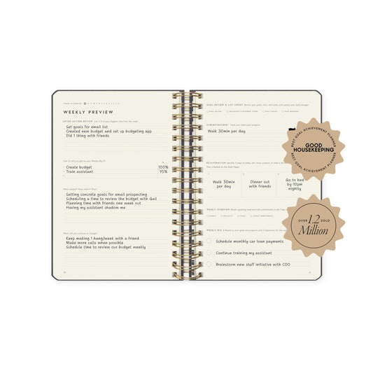 Full Focus Linen Coil Planner by Michael Hyatt - The #1 Daily Planner to Set Annual Goals, Increase Focus, Eliminate Overwhelm, and Achieve Your Biggest Goals - Hardcover (Finch)