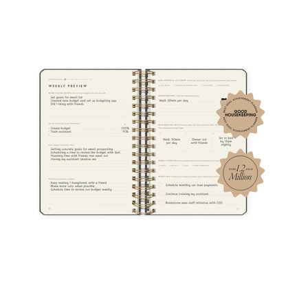 Full Focus Linen Coil Planner by Michael Hyatt - The #1 Daily Planner to Set Annual Goals, Increase Focus, Eliminate Overwhelm, and Achieve Your Biggest Goals - Hardcover (Latte)
