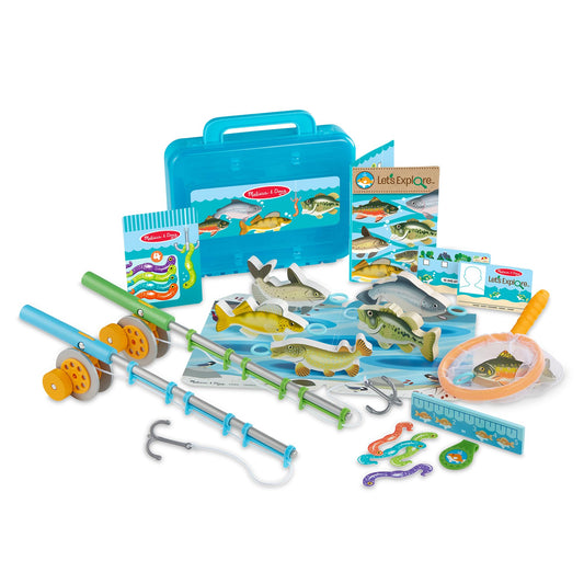 Melissa & Doug Let’s Explore Fishing Play Set – 21 Pieces Toy Fishing Set for Toddlers and Kids, Pretend Play Toy, Learning Toys for Kids Ages 3+ - FSC-Certified - FSC Certified