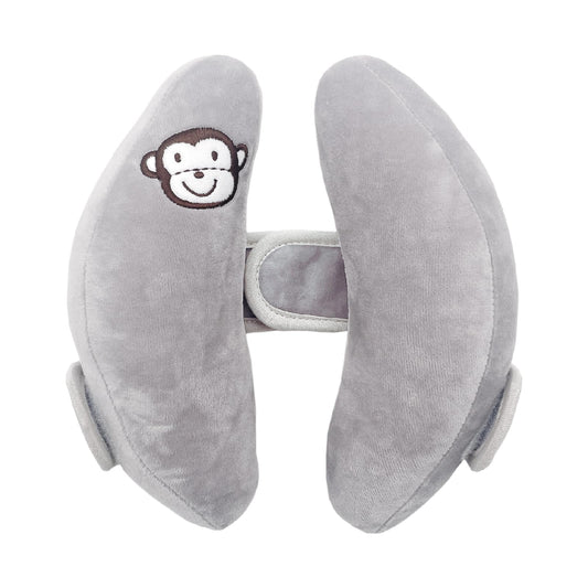 StoHua Baby Travel Pillow, Adjustable Head Neck Pillow for Infant Car Seat, Stroller Headrest Pillow for Infants, Banana Travel Headrest Pillow, Comfortble Toddler Neck Pillows for Pushchair, Gray