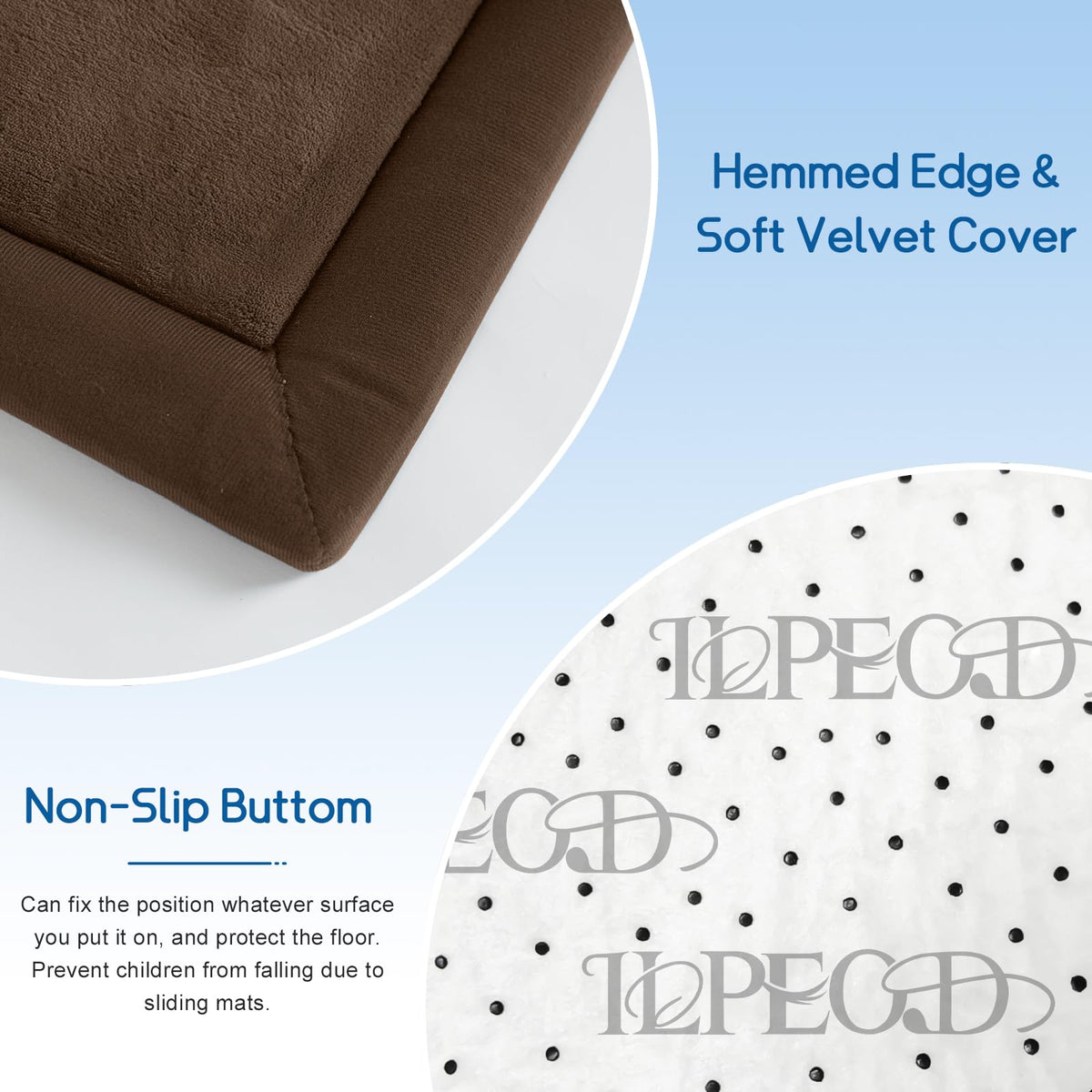 ILPEOD Baby Play Mat for Floor Nursery Rug Muscle Mat Area Rug Playroom Rug 79"x79" Playpen Mat Memory Foam 1.3" Thick Crawling Mat for Babies,Toddlers, Infants, Kids,Chestnut