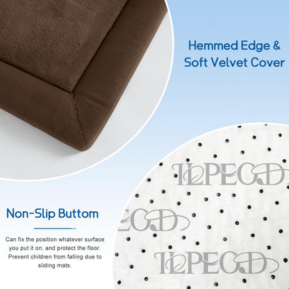 ILPEOD Baby Play Mat for Floor Nursery Rug Muscle Mat Area Rug Playroom Rug 79"x79" Playpen Mat Memory Foam 1.3" Thick Crawling Mat for Babies,Toddlers, Infants, Kids,Chestnut