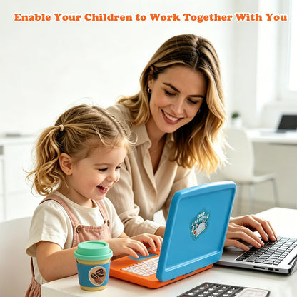 XIAPIA 10 Pcs Pretend Play Home Office Toys, Pretend Play for Toddlers 3-5-7, Pretend Play Sets with Kids Laptop, Pop-Up Calculator, Notebook, Watch, Coffee & Plant, Birthday Gift for 3 4 5 6 7 Year