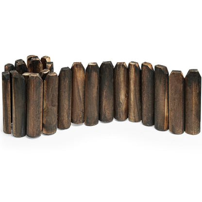 Wood Garden Edging, Wooden Fence Border Decorative Small Picket Panels for Flower Bed Barriers and Landscape Fencing