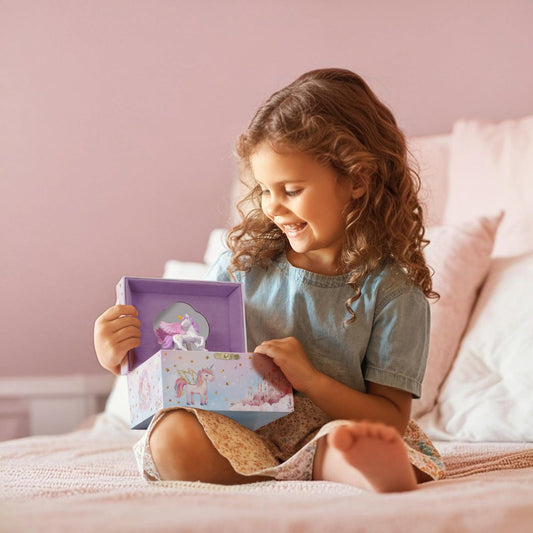 ProCase Unicorn Jewelry Box for Girls, Kids Musical Jewelry Boxes with Spinning Unicorn Doll, Birthday Gifts for Little Girls Children Toddler Ages 3 4 5 6 7 8 -Pink (Box Only)