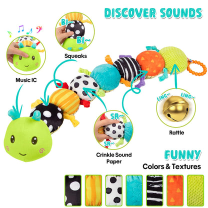 Baby Sensory Toy + Baby Stuffed Musical Caterpillar