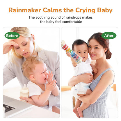 WODI Wooden Rain Stick Baby Toys 0-6-12 Months, Montessori Toys for Babies 6-12 Months, Developmental Toys Baby Rattles Infant Musical Instrument Baby Musical Toys for 1 Year Old Toddler Kids Gifts