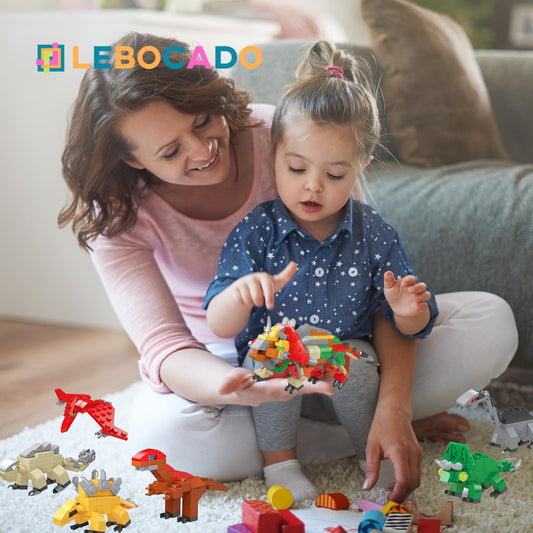 LEBOCADO Mini Building Block Sets,12 Pack Dinosaur Toys Building Blocks, 6 in 1 STEM Toys Eggs Building Sets, Party Favors for Kids Goodie Bags Prizes Birthday