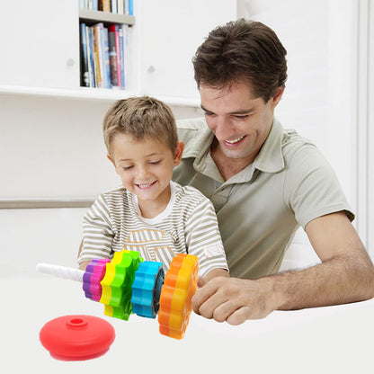 LUCKFUTURE Spinning Stacking Toys, Educational Toddler Toy Stacking Rings Baby Toys, Montessori Toy for Girls and Boys, Spin Gears Christmas Birthday Gift for 1-3 Year Old (Pack of 2)