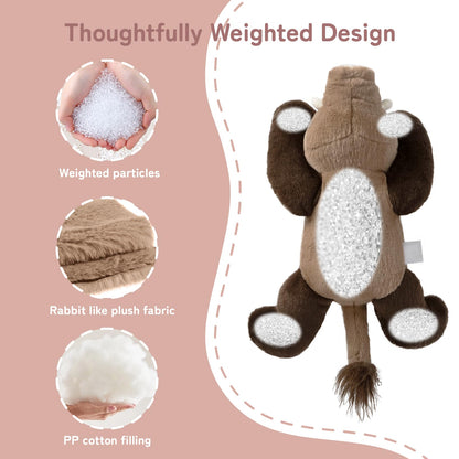 Niuniu Daddy Weighted Wild Boar Stuffed Animal for Kids & Adults, 20 Inch 3.3lb Large Plush Toy with Soft Fur, Weighted Plushies Pillow for Sensory Calm, Huggable Gift for Everyday Comfort