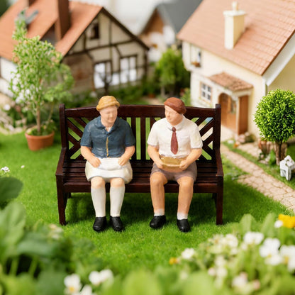 NUOBESTY Dollhouse Bench 1:12 Scale Miniature Bench, Unfinished Wood DIY Paintable Double Seat Mini Furniture for Dollhouse Garden Park Patio Fairy Garden Scene Accessory Craft Decor