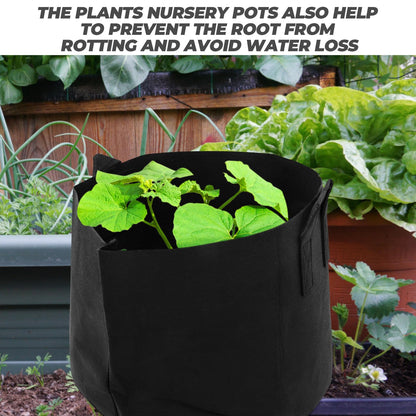 YOSADIER 2pcs 15-Gallon Black Thick Fabric Potato Grow Bags Raised Garden Bed Plant Containers for Outdoor Vegetable and Flower Nursery Gardening