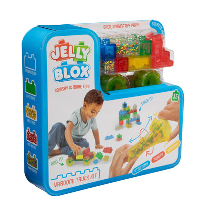 Goliath Jelly Blox Vrroom! Truck Kit | Includes 35 Blocks | Toddler & Preschool Building Blocks Kids Can Squeeze, Stretch, Squish | MESH ACCREDITED | Safety Tested Ouch-Free | Sensory Play Toy Ages 2+