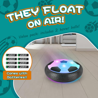 Ocditikl 2 Pack Hover Soccer Ball with 8 Pcs Batteries, Air Floating Soccer Toy with LED Lights & Foam Bumper, Indoor Games for Kids 4-8-12, Birthday Toys for 3 4 5 6 7 8 9 Year Old Boys Girls