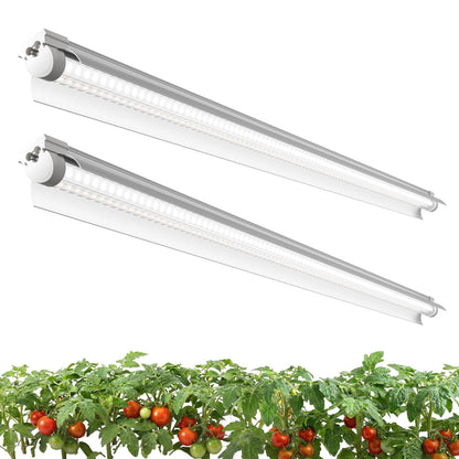 VShape 2 Pack LED Grow Light 4FT, 5000K Full Spectrum, 84W(2 x 42W), Linkable Growing Lamp Fixture, T8 Grow Lights for Indoor Plants, Seed Starting, Vegetables