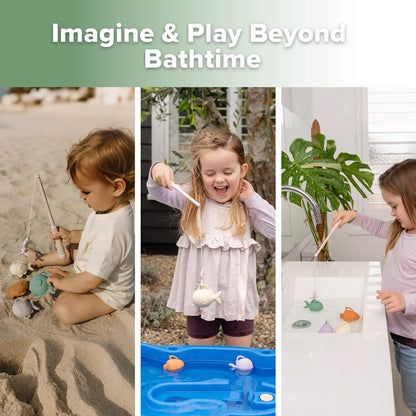 haakaa Baby Bath Fishing Toy Set, Mold Free Food Grade Silicone Bathtub Fishing Toy for Toddler & Kids Ages 3-5, BPA-Free Floating Bath Tub Toys for 3 Years+