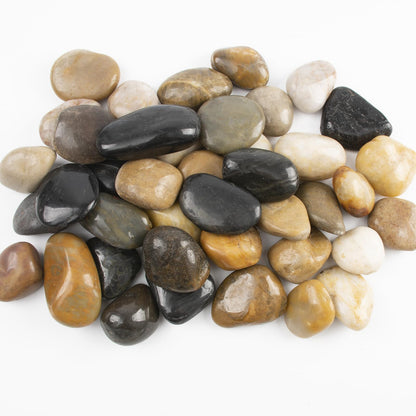 20lbs 1-2 Inch River Rocks, Decorative Mixed Pebbles for Garden Landscaping, Indoor Plants, Fish Tanks, Vases, and Succulents – Ideal for Home Decoration and Outdoor Gardens (Weight : 20 LB, Mixed)