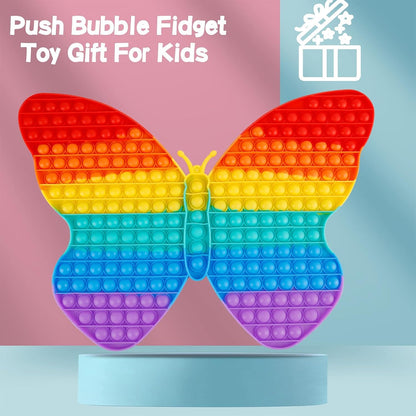 Giant Fidget Toys for Kids, 19 Inch Jumbo Extra Large Butterfly Push Bubble Sensory Toy Super Big Huge Fidgets Mega Stress Reliever Gifts Classroom Tool for Girls Toddlers