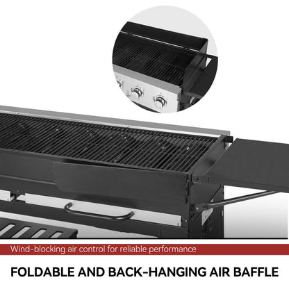 Royal Gourmet 8-Burner Gas Grill, 104,000 BTU Liquid Propane Grill, Independently Controlled Dual Systems, Outdoor Party or Backyard BBQ, Black