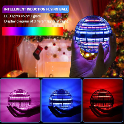 SUMMERLANGUAGE Flying Orb Ball Toy - 2025 Upgraded Magic Flying Orb Toy with LED Light 360°Rotating, Boomerang Flying Toys Indoor Outdoor Fun Games, for Boys Girls Adults Kids (Red)