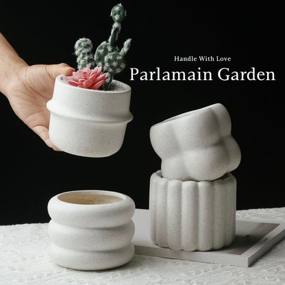 Parlamain Ceramic Succulent Pots Set of 4 Small Planters for Indoor Plants 4x4 Inch Decorative Plant Pots Modern Home Decor
