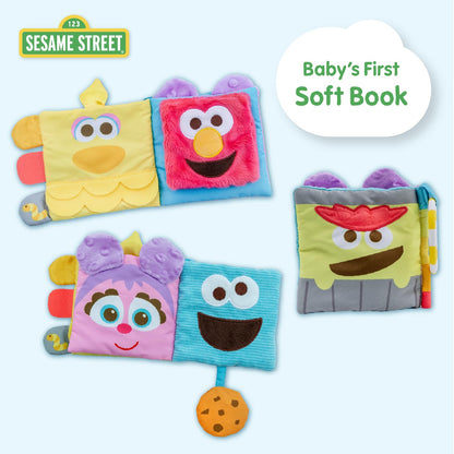 Kids Preferred Sesame Street Soft Book Featuring Your Favorite Characters with Sensory Materials and Multiple Tabs to Keep Baby Engaged – 11 Inches – Surface Washable