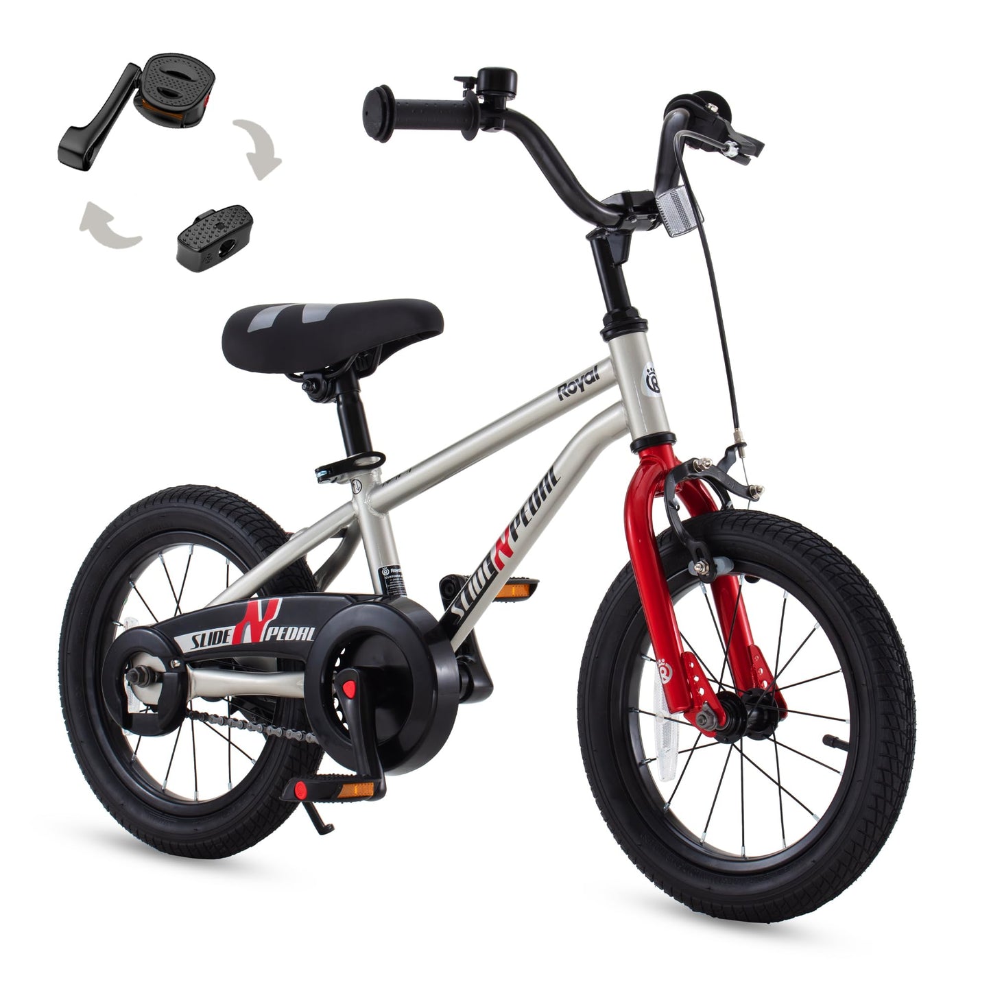 RoyalBaby Bike EZ Kids Bike, Balance and Pedal Bicycle, Coaster with Kickstand, 14 16 18 Inch Toddlers to Big Kids 3-10 Years