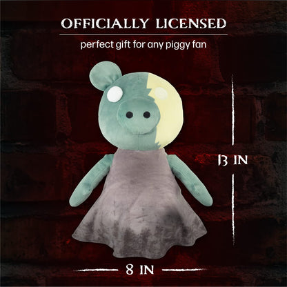 PIGGY ZomPiggy Plush Stuffed Animal Toy with Light Up Eye and Sounds, 13"