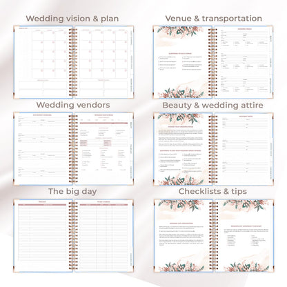 Clever Fox Wedding Planner – Notebook Organizer for Bride – Wedding Planning Binder Book with Pockets – Engagements Gift, 10x11″ (Light Blue)