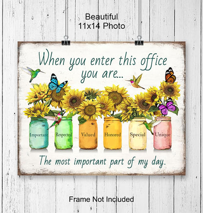 Inspirational Posters For Office 11x14 - Inspirational Quotes Office Wall Decor - positive affirmation Home Decor - Teamwork Posters - Entrepreneur Gifts - Motivation Poster - Unframed Print