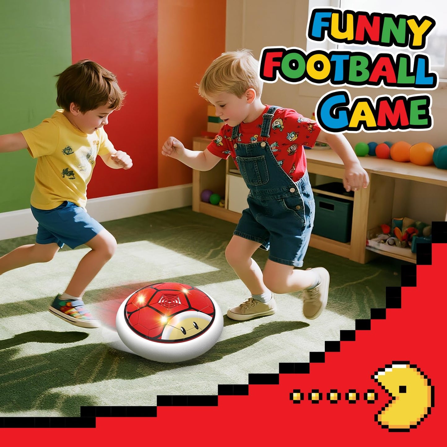 Thusine Boy Toys Hover Soccer Ball for Kids 2 LED Soccer Ball Toys Indoor Games Gifts for Boy Age 6-8, 8-12, Floating Football Birthday Gifts for 4 5 6 7 8 9 10 11 12 Year Old Kids Sport Toy