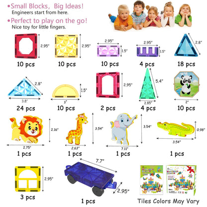 Jasonwell Magnetic Tiles Kids Magnetic Blocks 110PCS Building Sets 3D Magnet Toys Preschool Educational Construction STEM Toy Christmas Birthday Gifts for Toddlers Boys Girls 3 4 5 6 7 8 9 + Year Old