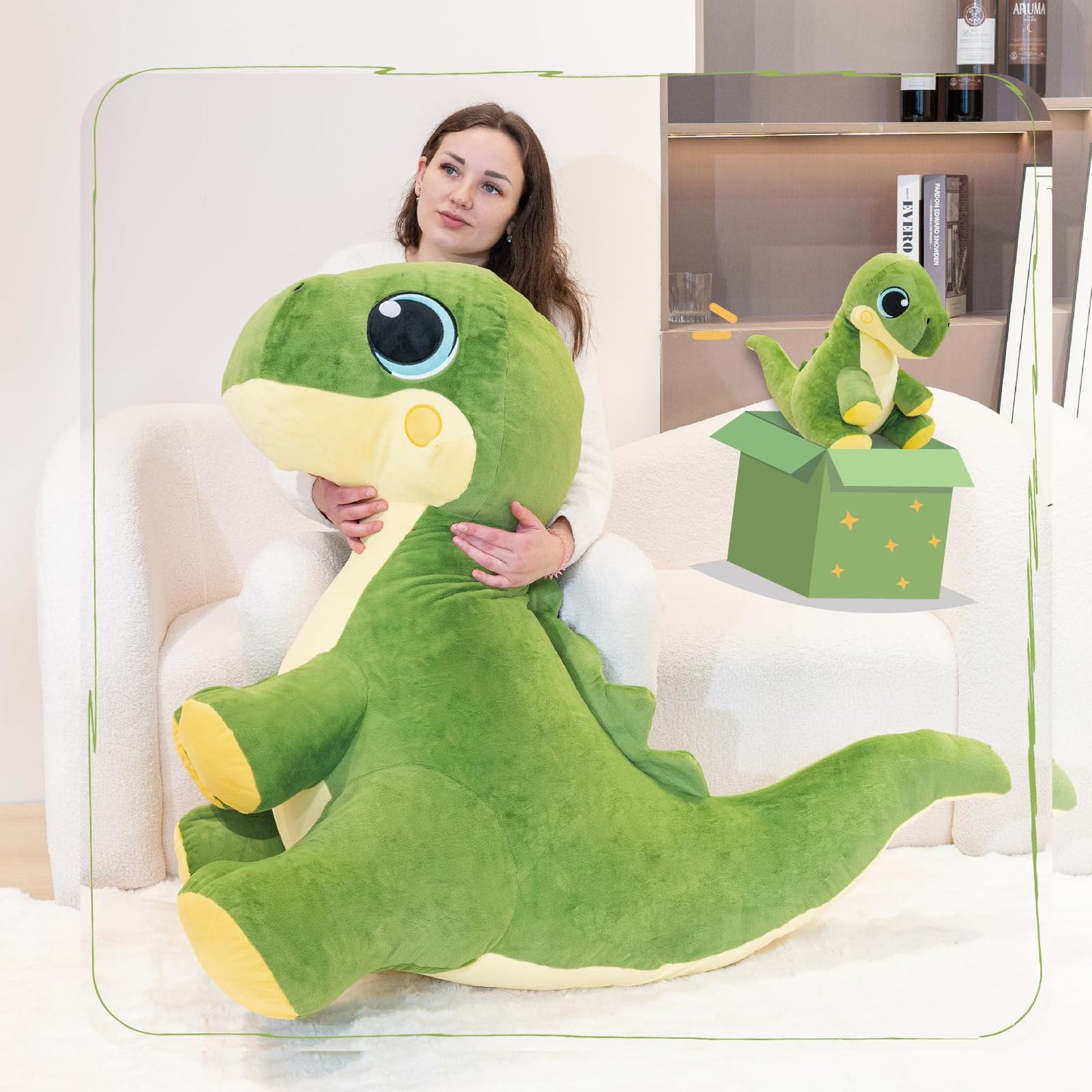 Jrystar 31" Large Dinosaur Stuffed Animals for Boys, Soft Jumbo Trex Plush Toys, Big Stuffed Dinosaur Plushie, Giant Dino Plush Toys, Gifts for Kids Girls Adults on Birthday Children's Day Christmas