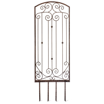 H Potter Large Metal Garden Trellis 32" W x 6 feet Tall — Heavy Duty Iron for Climbing Roses, Clematis, Ivy — Freestanding, Weather Resistant, Ground Spikes Included