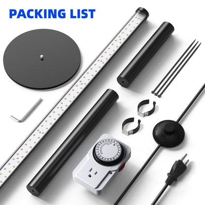 Barrina T10 Pro Standing Grow Light with Timer, 42W, 169 LEDs, Full Spectrum Vertical Grow Light for Indoor, Wide Coverage, 4FT to 5.6FT Height with Foot Switch, Ideal for Flowering and Tall Plants
